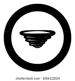 Whirlwind black icon in circle