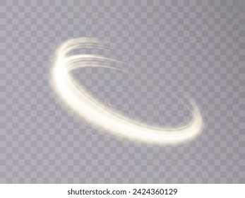 A whirlwind of bright yellow light. Abstract curved light effect of bright lines. Vector illustration	
