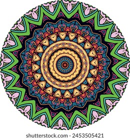 Whirlwind of Colors: Energetic Multi-Color Mandala