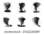 Whirlwind of a destructive tornado set icon