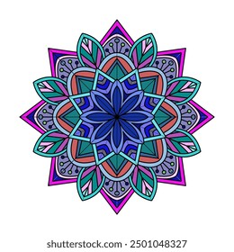 Whirlwind enigmatic colour mandala coloring book page. Easy Mandala Coloring Book Pages for Adults to Relax, Experiences Give Relief. Resizeable Vector File