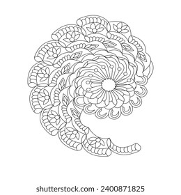 Whirlwind mandala coloring book page for kdp book interior. Peaceful Petals, Ability to Relax, Brain Experiences, Harmonious Haven, Peaceful Portraits, Blossoming Beauty mandala design.