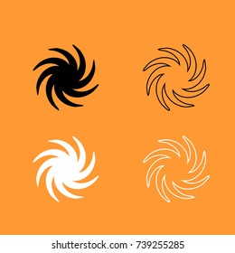Whirpool black and white set icon .