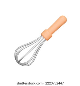 Icono de Whisk 3d. Utensilios de cocina. Objeto aislado sobre fondo transparente