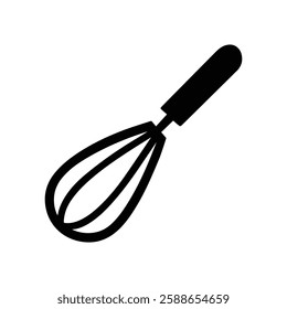 Whisk black icon, isolated on white background. Vector illustration