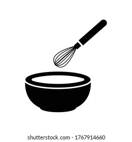 whisk and bowl baking icon isolated vector
