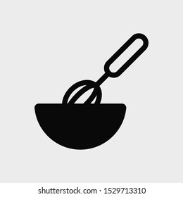 Whisk and bowl icon. New trendy vector illustration symbol.