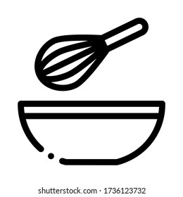 vector de iconos de whisk y bowl. señal de whisky y tazón. ilustración de símbolo de contorno aislado