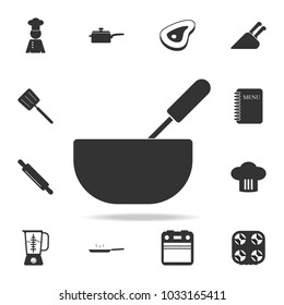 whisk and bowl or mixing icon. Set of Chef and kitchen  element icons. Premium quality graphic design. Signs and symbols collection icon for websites, web design, mobile app on white background