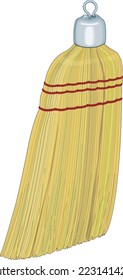 Whisk Broom Sweeper Vector Illustration