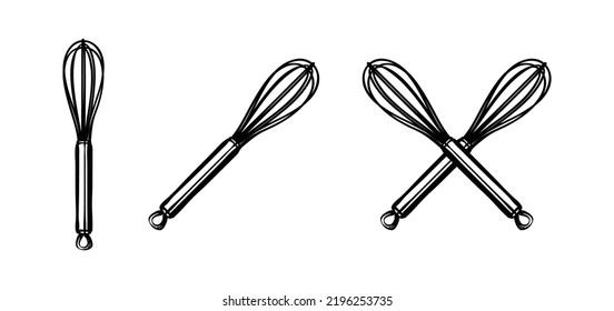 Whisk cooking egg beater mixer whisker Illustration hand drawn Symbol Icon Logo Vector