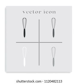 Whisk flat black and white vector icon.