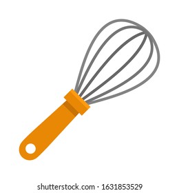 Whisk flat design icon on white background, vector illustration