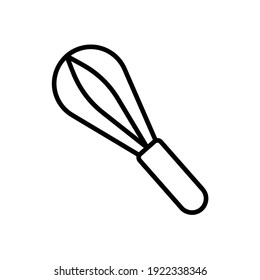 Whisk flat icon. Pictogram for web. Line stroke. Isolated on white background. Vector eps10