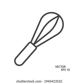 Whisk flach Symbol. Piktogramm für Web. Zeilenhub. Einzeln auf weißem Hintergrund. Vektor eps10