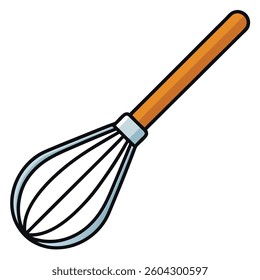 Whisk flat illutration white background