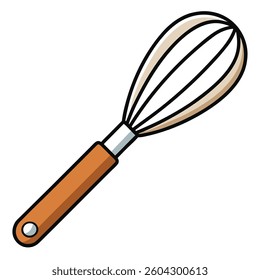 Whisk flat illutration white background