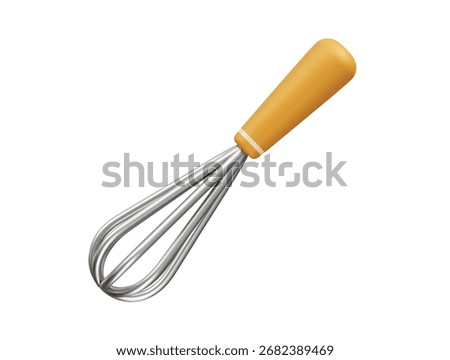 Whisk icon 3d rendering illustration