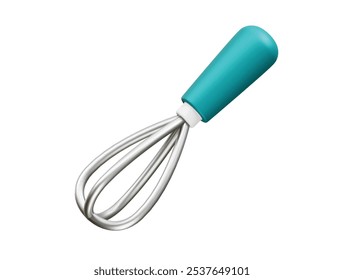 Whisk icon 3d rendering vector. Mixer icon 3d rendering illustration