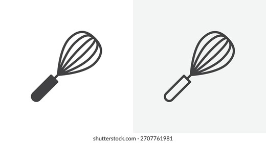 Whisk icon. collection of editable stroke line and solid flat styles.