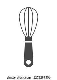 Whisk icon. Drop shadow beater icon. Cooking utensil. Egg beater. Kitchen beater tool isolated illustration. Whisk logo concept. Vector wire whisk silhouette symbol. 