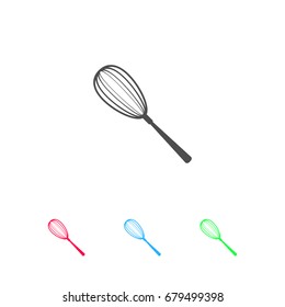 Whisk icon flat. Color pictogram on white background. Vector illustration symbol and bonus icons