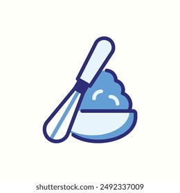 whisk icon, isolated blue icon theme bakery