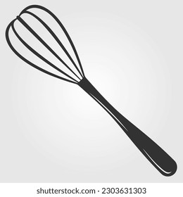 Whisk icon isolated on white background. Vector illustration	