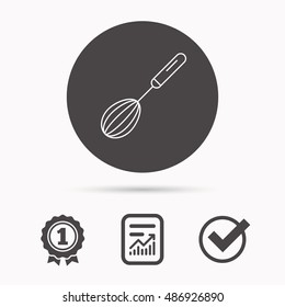 Whisk icon. Kitchen tool sign.