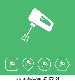 Whisk Icon on Flat UI Colors with Different Shapes. Eps-10.
