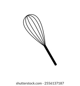 Whisk icon silhouette isolated on white background. manual mixer or beater mixer symbol. vector illustration