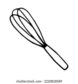 whisk icon, sticker. sketch hand drawn doodle style. 