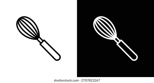 Whisk-Symbol in dünner Linie, Umriss und Strichstil für Apps