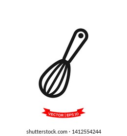 whisk icon in trendy flat design, kitchen utensil icon, hand mixer icon 