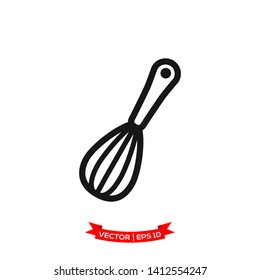 whisk icon in trendy flat design, kitchen utensil icon, hand mixer icon 