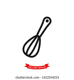 whisk icon in trendy flat design, kitchen utensil icon, hand mixer icon 