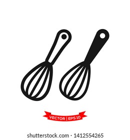 whisk icon in trendy flat design, kitchen utensil icon, hand mixer icon 