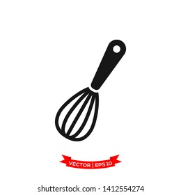 whisk icon in trendy flat design, kitchen utensil icon, hand mixer icon 