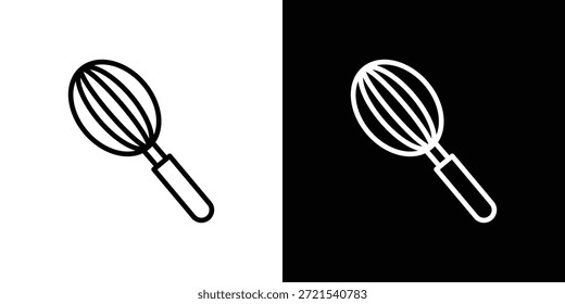 Ícone Whisk em estilo linear fino traçado na moda.