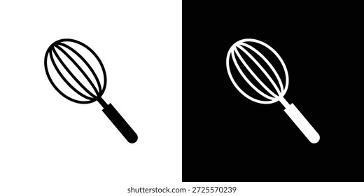 Ícone Whisk em estilo linear fino traçado na moda.