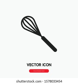 whisk icon vector. Linear style sign for mobile concept and web design. whisk symbol illustration. Pixel vector graphics - Vector.