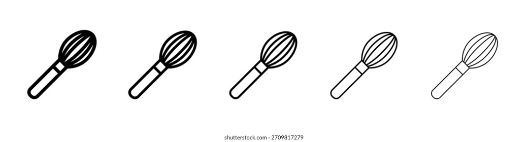 Whisk icon web Vector collection in black strokes