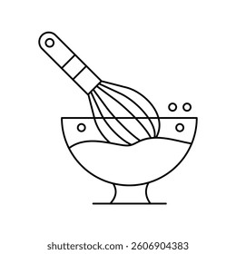 whisk icon with white background vector stock illustration
