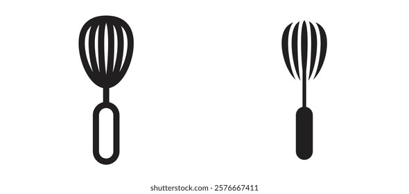 Whisk icons in outline and stroke versions