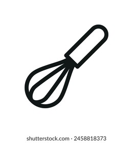 Whisk isolated icon, kitchen balloon whisk vector symbol with editable stroke