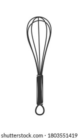 Whisk einzeln auf weißem Hintergrund. Geschmackselemente für Bäckereien. Vektorgrafik
