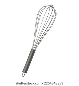 Whisk isolated on the white background. Cook tool, cookware, stuff. Flat graphic vector illustration