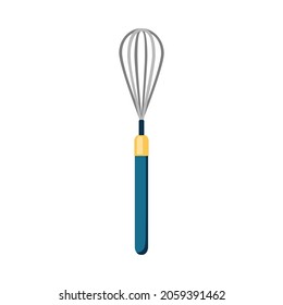 Whisk. Kitchen whisk for making omelets and cream. Kitchen utensils. Icon for website about kitchen, tools, cooking. Vector flat illustration, cartoon style.