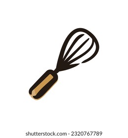 Whisk - Kitchen tool icon (Hand-drawn line, colored version)