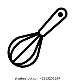 Ilustración del logotipo del icono plano de Whisk, Kitchenware. Juego de iconos de cocina. Adecuado Para Diseño Web, Logotipo, Aplicación.